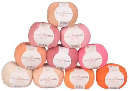 Infinity Hearts Rose 8/4 Garnpakke 21 Orange og Rosa nuancer - 10 stk - Orange og Rosa nuancer