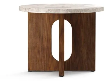 Audo Androgyne Rundt Sofabord Valnød/ Kunis Breccia